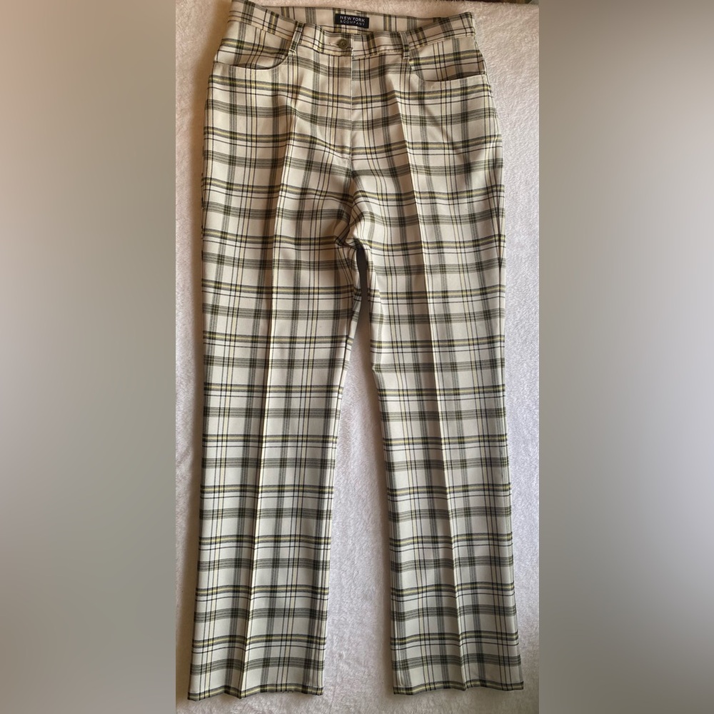 New York & Company Plaid Straight Leg Pants Preppy Academia 10